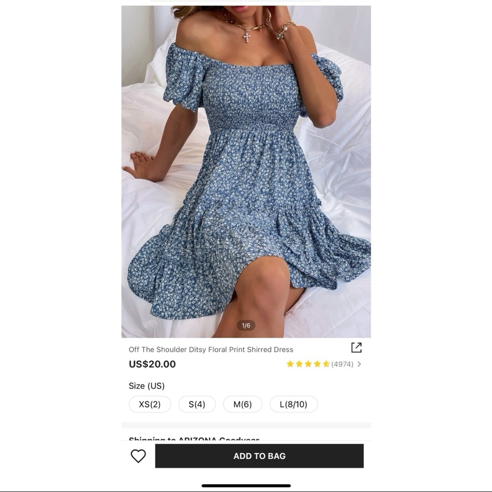 SHEIN NWOT blue floral dress
